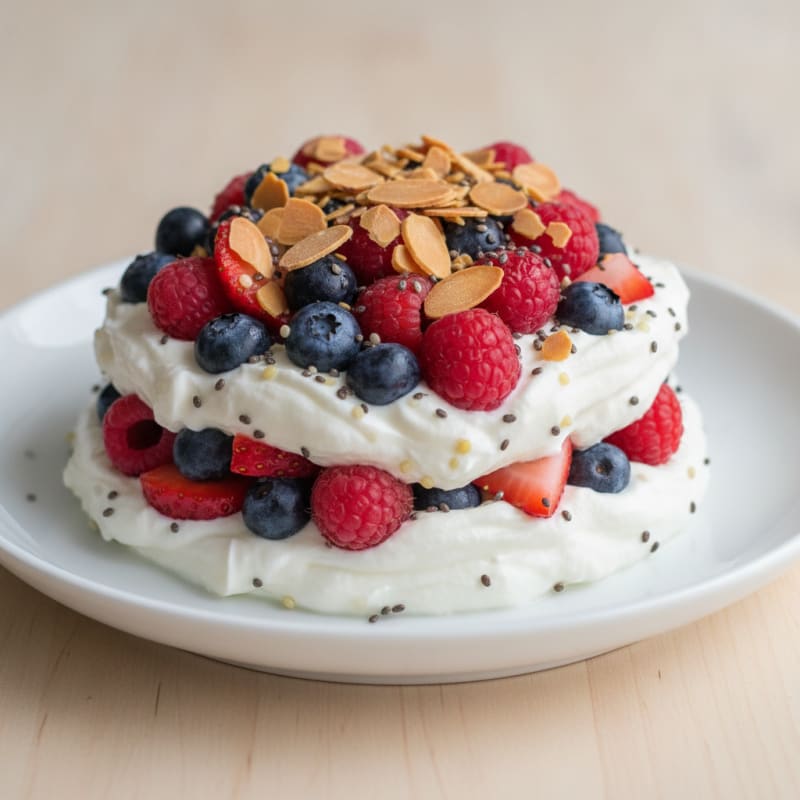 Greek Yogurt Protein Parfait with Mixed Berries