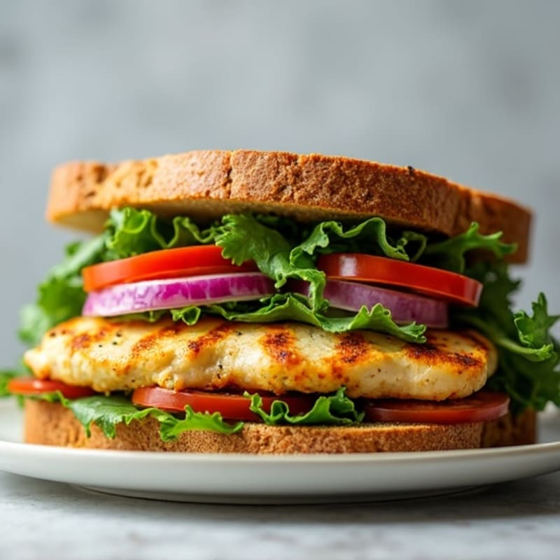 Herb-Pesto Grilled Chicken Sandwich with Fresh Greens