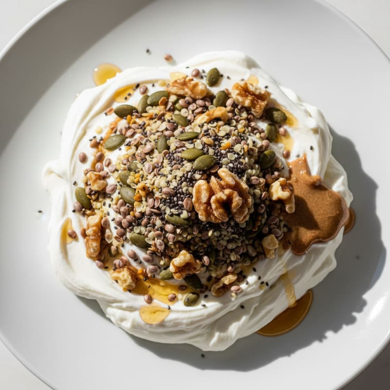 Silky Greek Yogurt Bowl with Mixed Seeds and Almond Butter