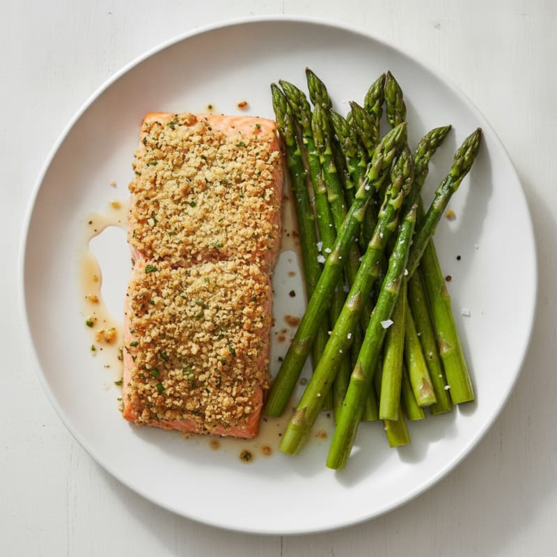 Herb-Crusted Salmon with Roasted Asparagus
