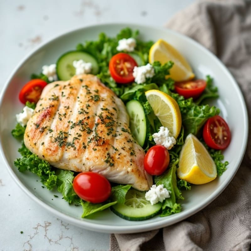 Lemon-Herb Chicken and Fresh Feta Salad