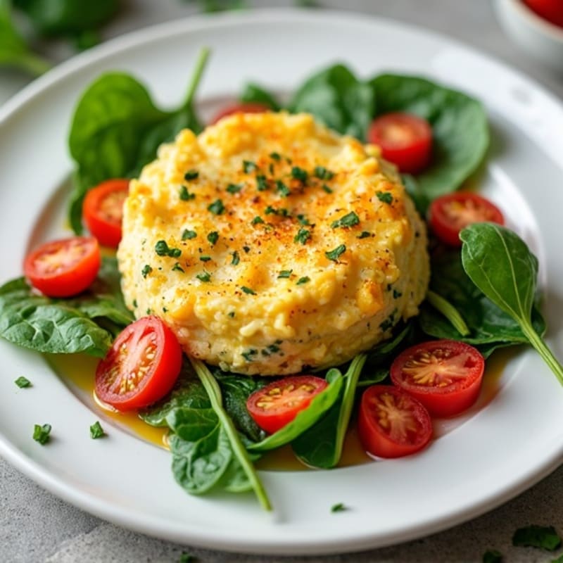 Cottage Cheese Egg White Scramble with Spinach and Tomato
