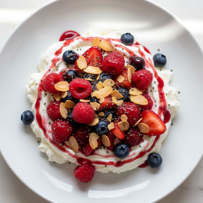 Creamy Greek Yogurt Protein Mousse with Mixed Berries