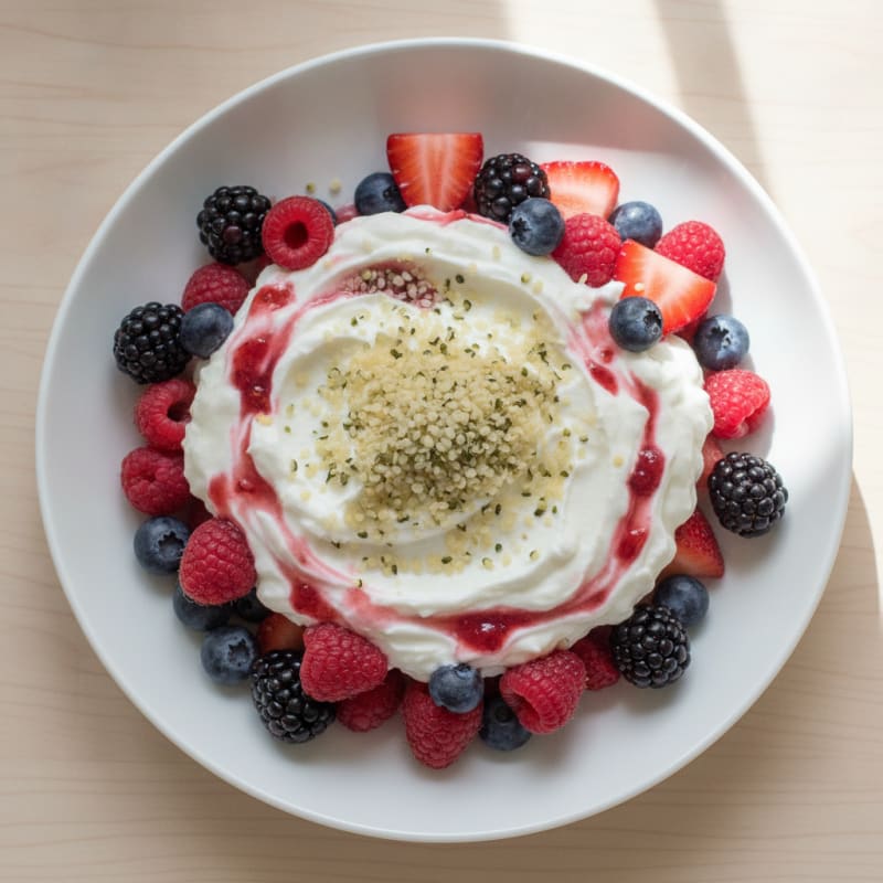 Greek Yogurt Protein Parfait with Mixed Berries