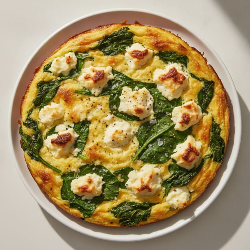 High Protein Spinach and Feta Egg Bake