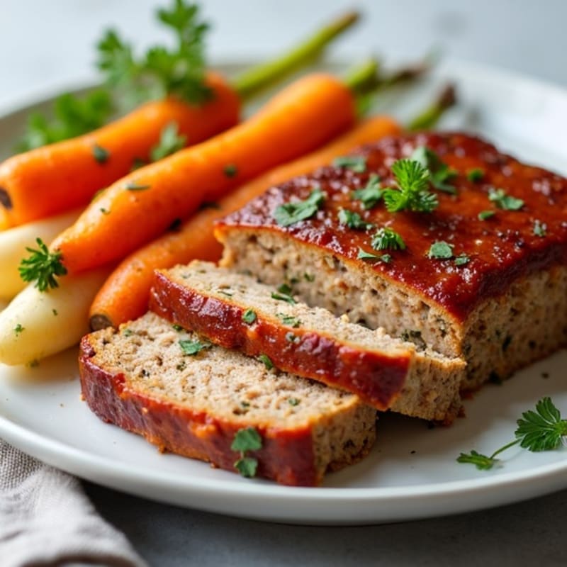 Lean Turkey Meatloaf with Roasted Root Vegetables