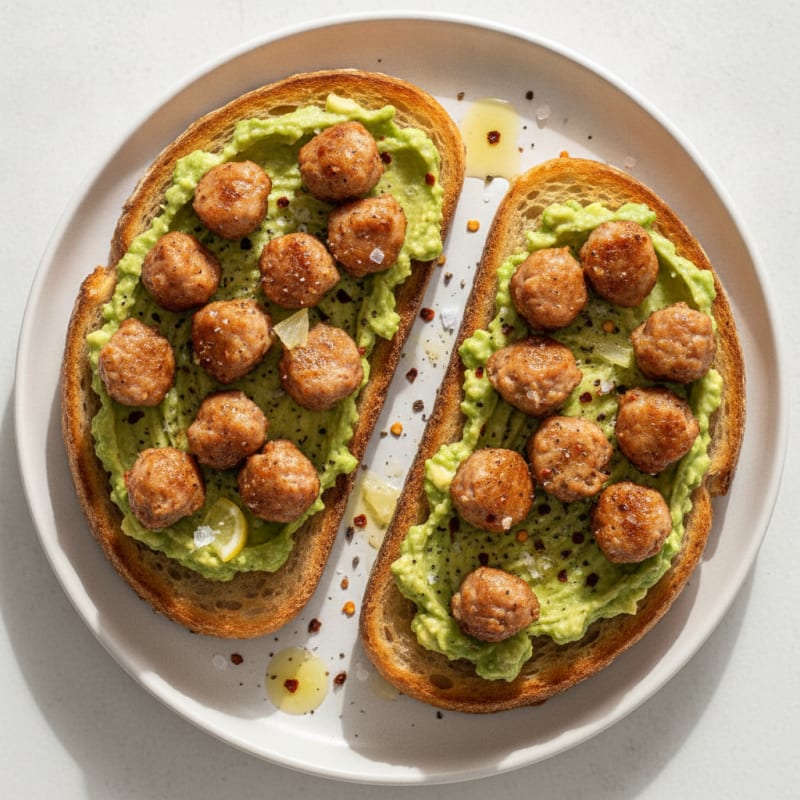 Chicken Sausage Avocado Sourdough Toast