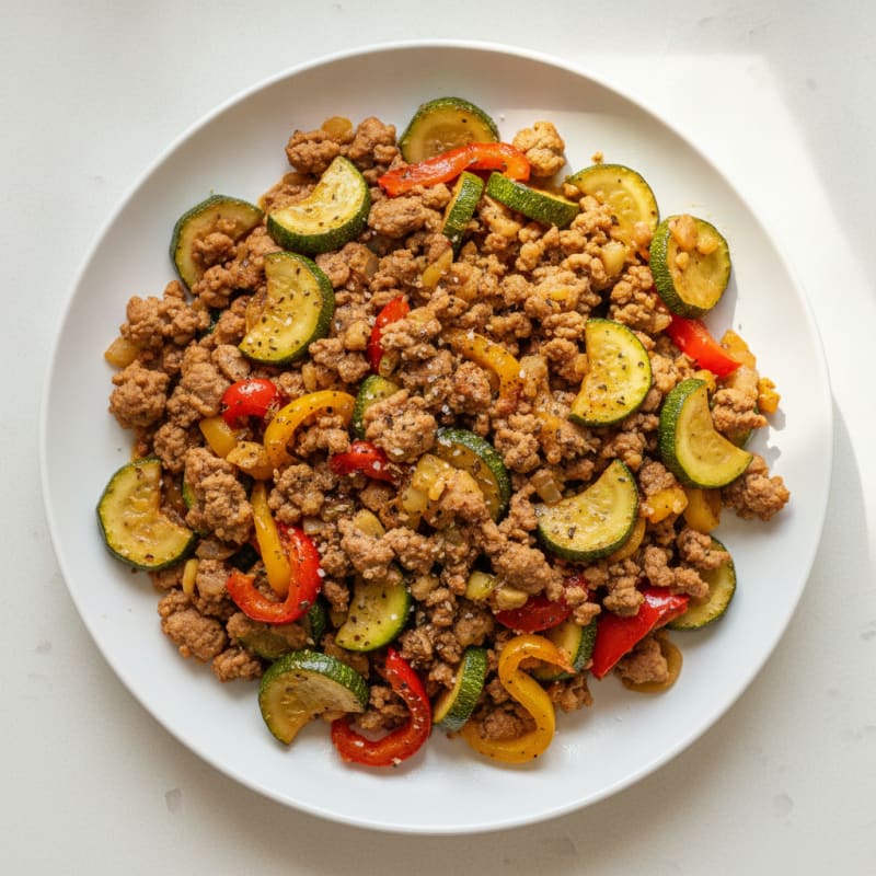 Savory Ground Turkey and Zucchini Skillet