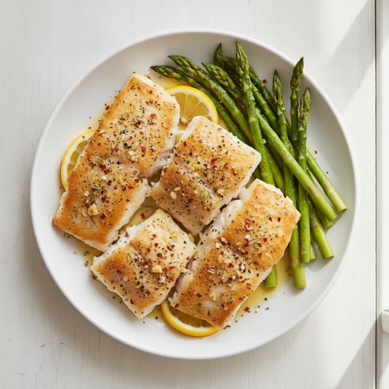 Lemon Herb Baked Cod with Asparagus