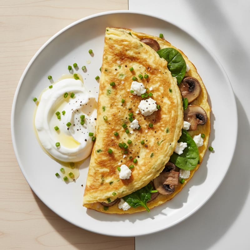 Mushroom and Feta Egg White Omelette
