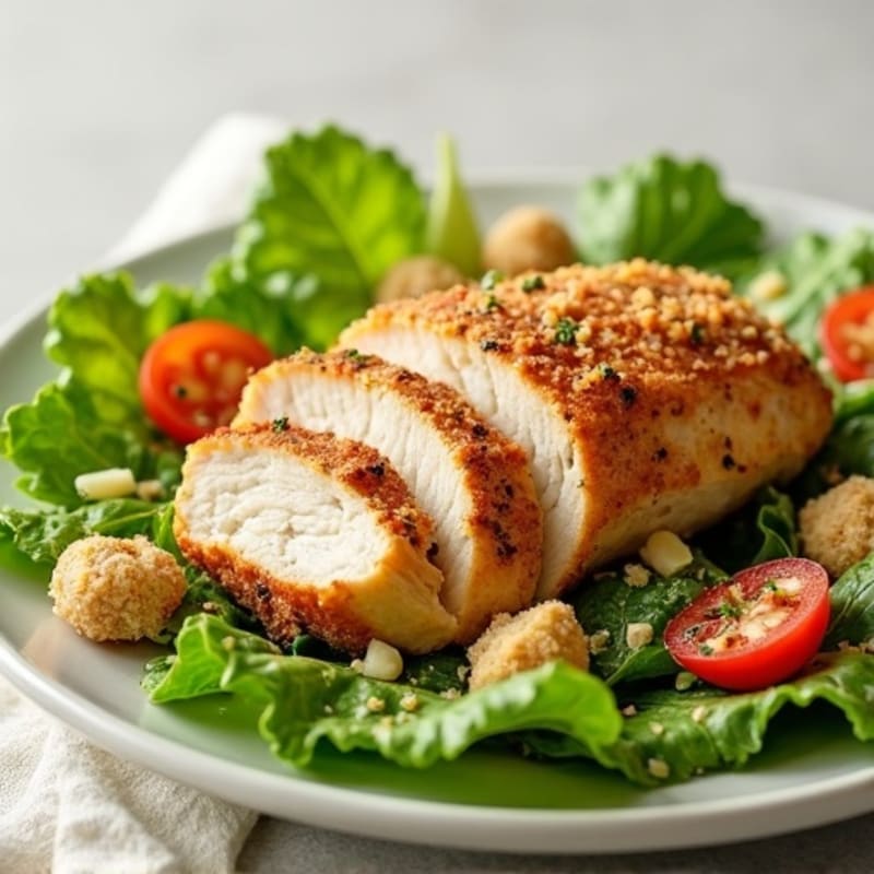 Grilled Chicken Caesar Salad with Crunchy Romaine