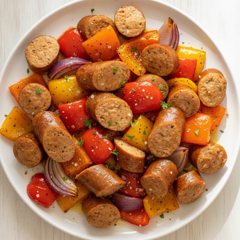 Sheet Pan Sausage and Peppers