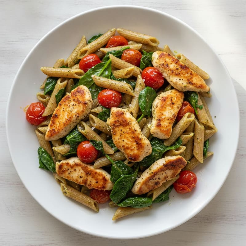 Pesto Chicken and Tomato Pasta