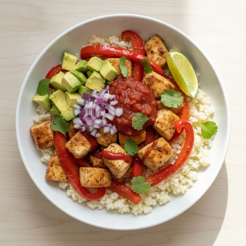 Chicken Taco Bowl with Cauliflower Rice
