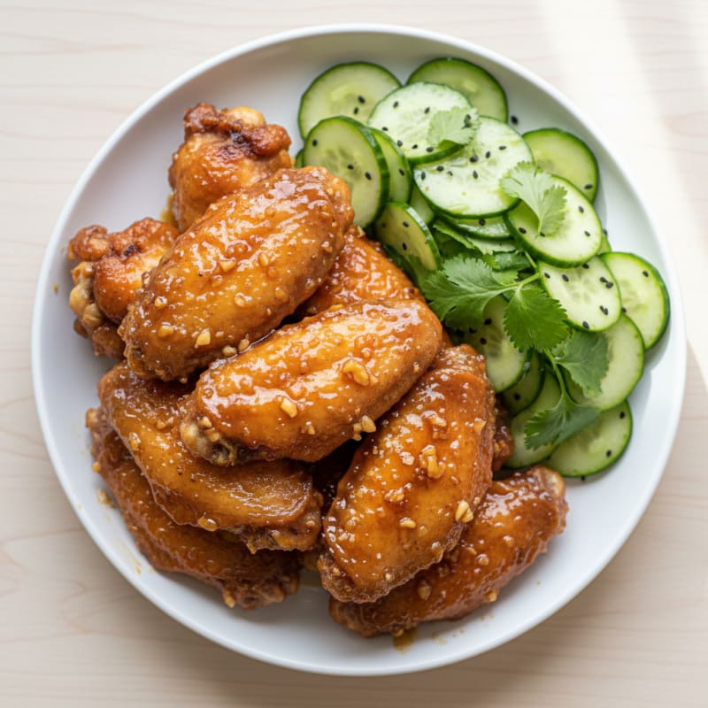 Crispy Honey-Garlic Chicken Wings