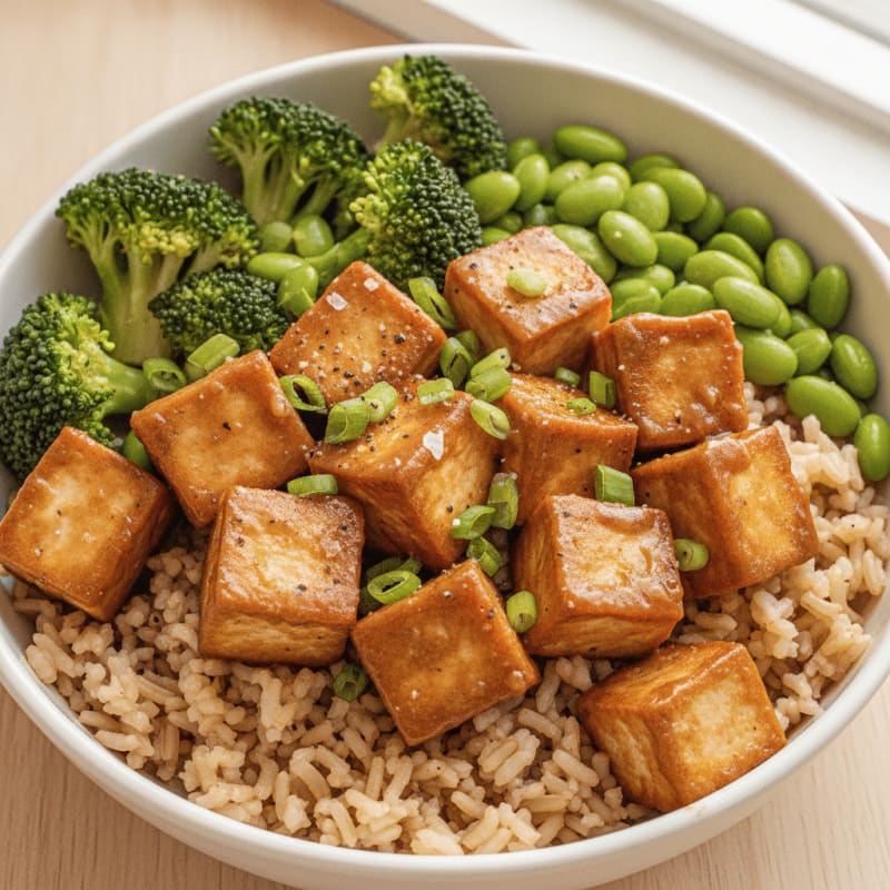 Ginger-Garlic Tofu Rice Bowl