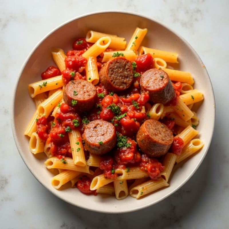 Hearty Lean Sausage Ragu with Whole Wheat Pasta