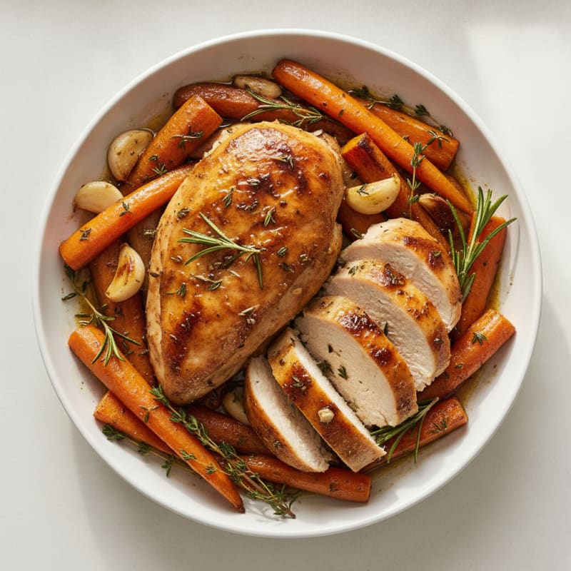 Garlic Herb Roasted Chicken with Root Vegetables