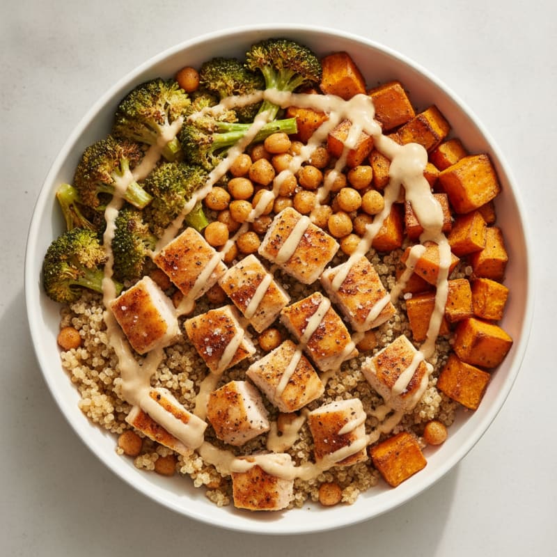 Roasted Vegetable Buddha Bowl with Tahini