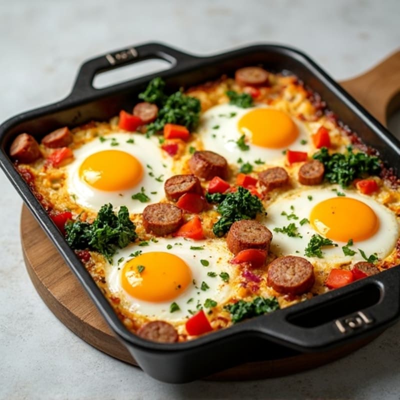 Sheet Pan Sausage and Veggie Egg Bake