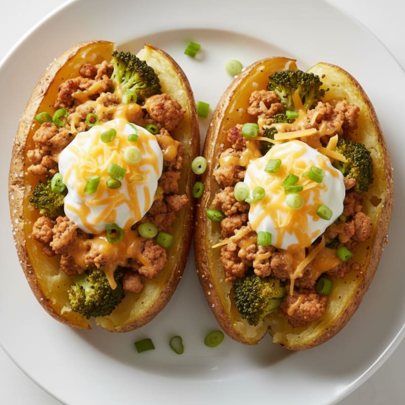 Loaded Baked Potatoes with Savory Toppings