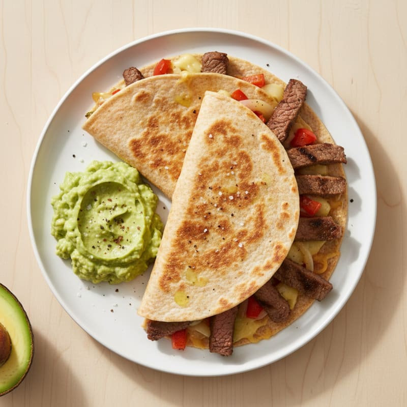 Carne Asada Quesadillas with Guacamole