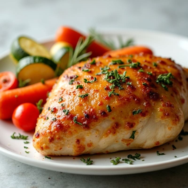 Crispy Herb-Roasted Chicken with Roasted Vegetables
