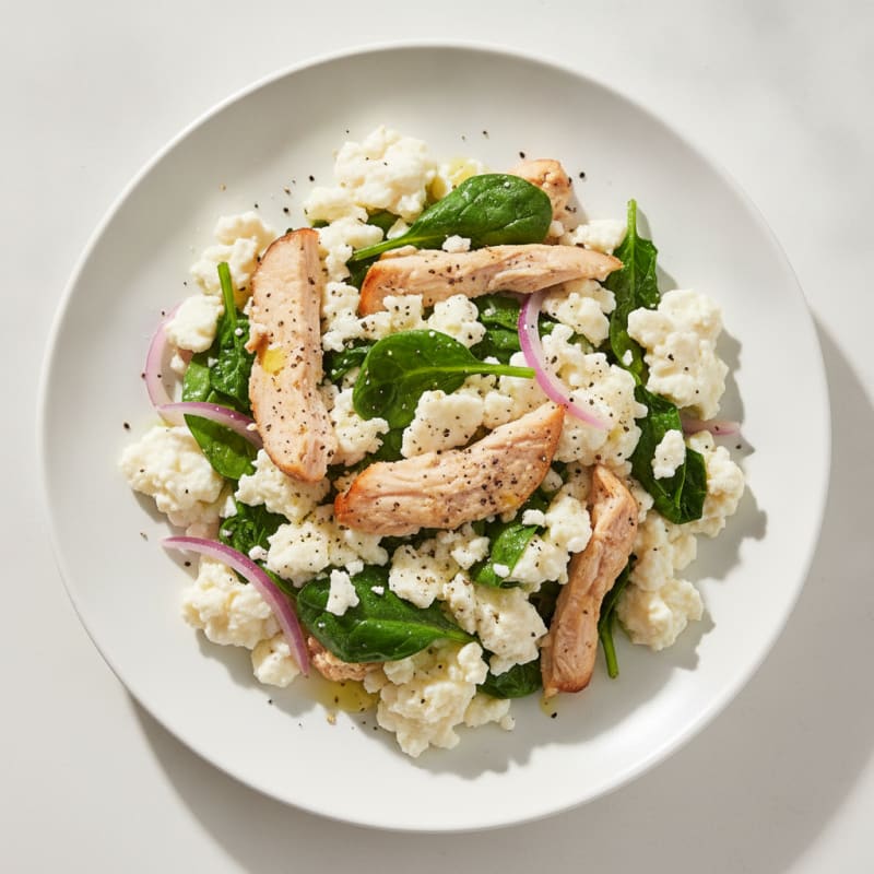 Egg White Scramble with Turkey Breast and Spinach