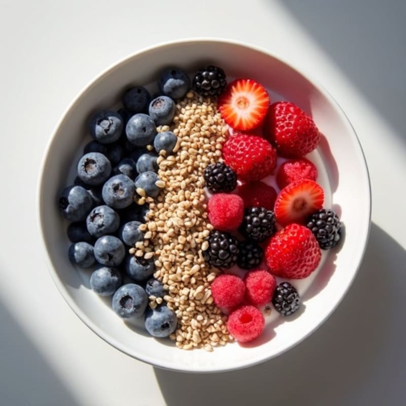 Silky Greek Yogurt Bowl with Hemp Seeds and Berries