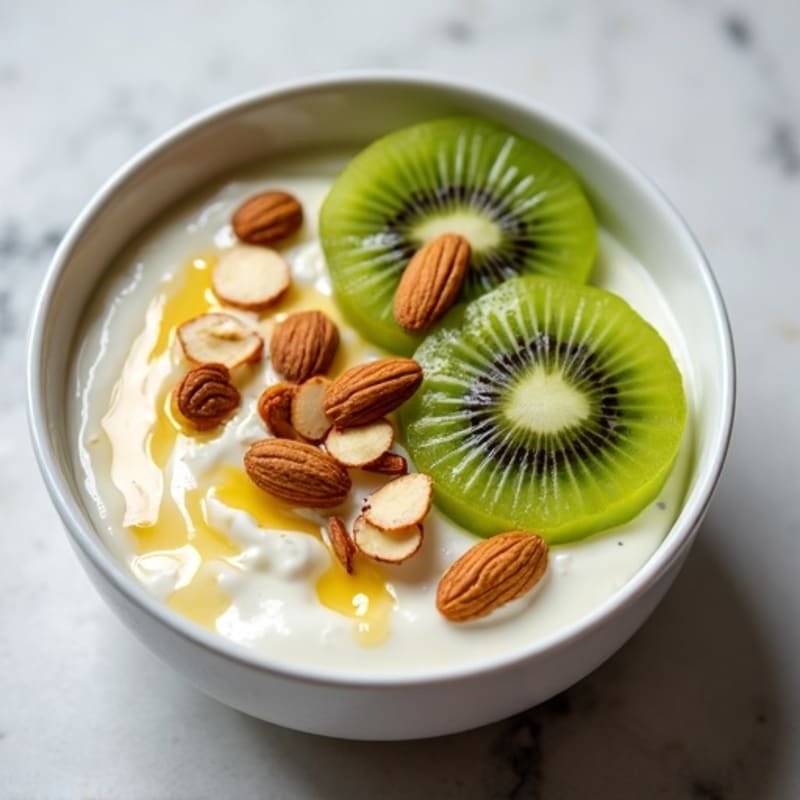 Creamy Greek Yogurt Bowl with Fresh Kiwi and Toasted Almonds