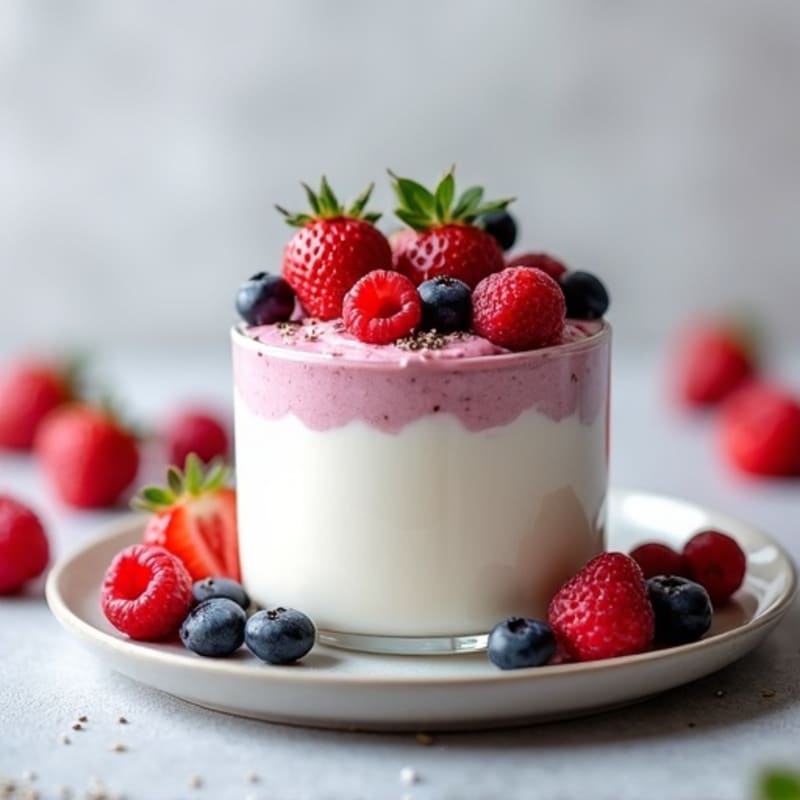 Greek Yogurt Protein Mousse with Mixed Berries