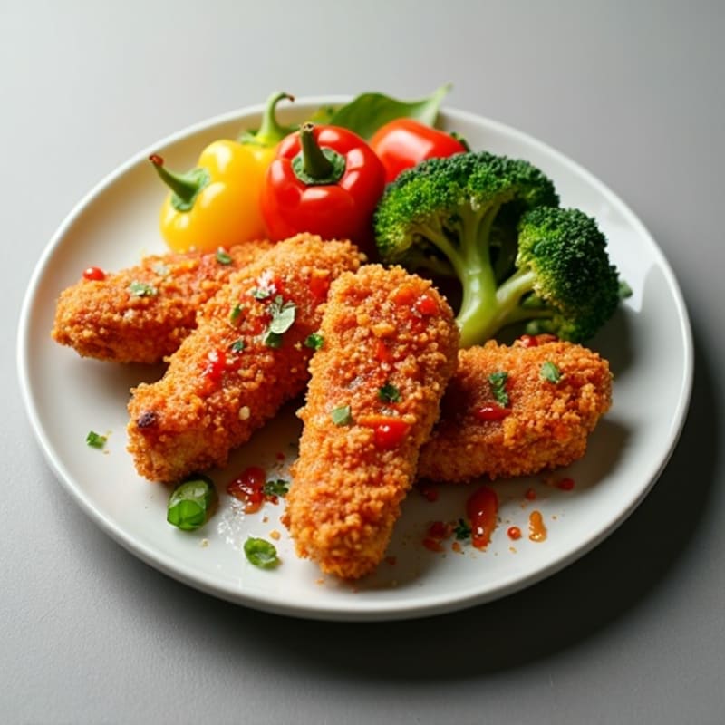 Crispy Sweet and Sour Chicken with Roasted Vegetables