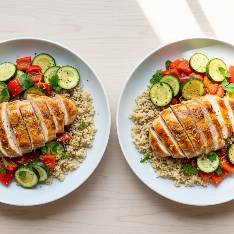 Tender Lemon-Herb Roasted Chicken Bowls