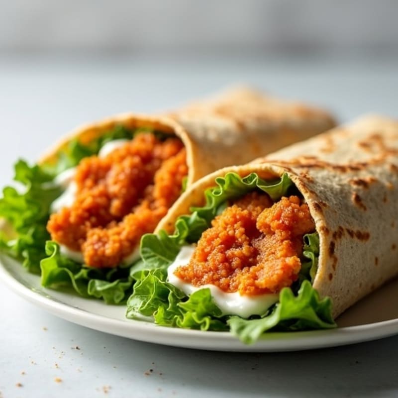 Crispy Buffalo Chicken Wraps with Fresh Greens