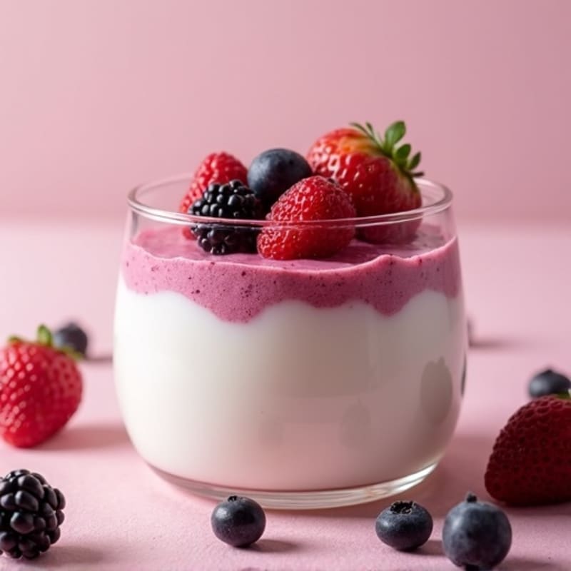 Greek Yogurt Protein Pudding with Mixed Berries
