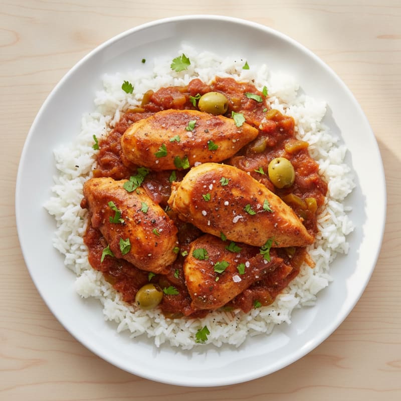 Dominican Braised Chicken with Rice
