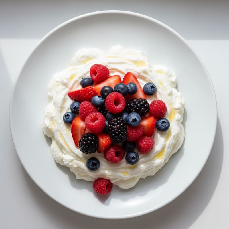 Silky Greek Yogurt Protein Mousse with Mixed Berries