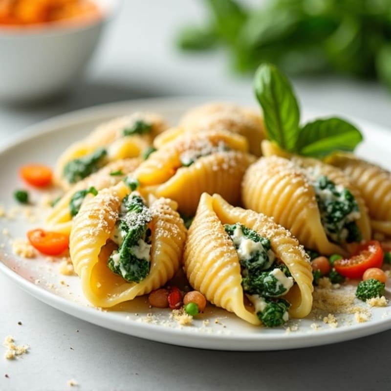 Creamy Spinach Ricotta Stuffed Pasta Shells