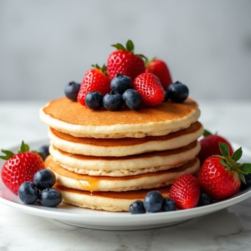 Protein-Packed Fluffy Pancakes with Fresh Berries