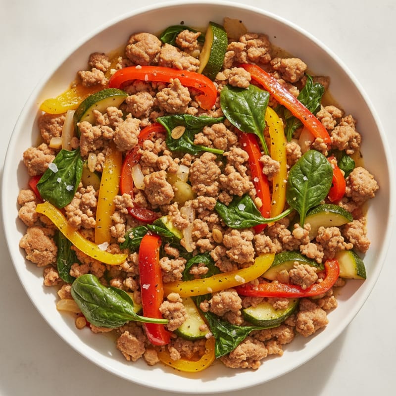 Savory Ground Turkey and Vegetable Skillet