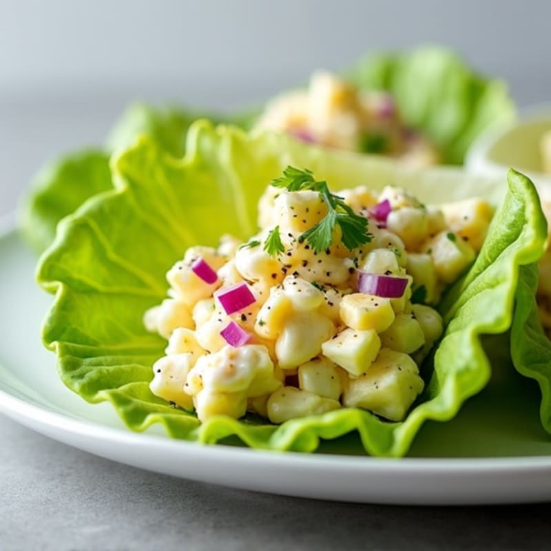 Creamy Greek Yogurt Egg Salad Lettuce Wraps
