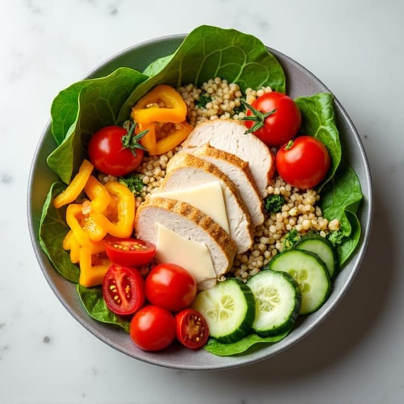 Lean Turkey and Provolone Italian Power Bowl with Fresh Veggies
