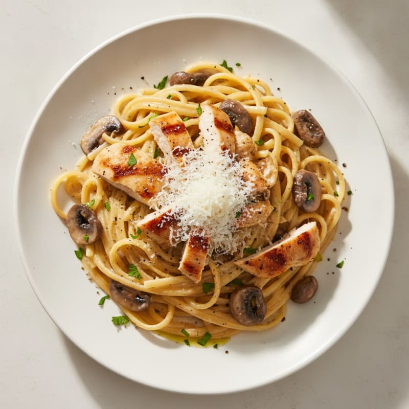 Truffle Mushroom Linguine with Parmesan