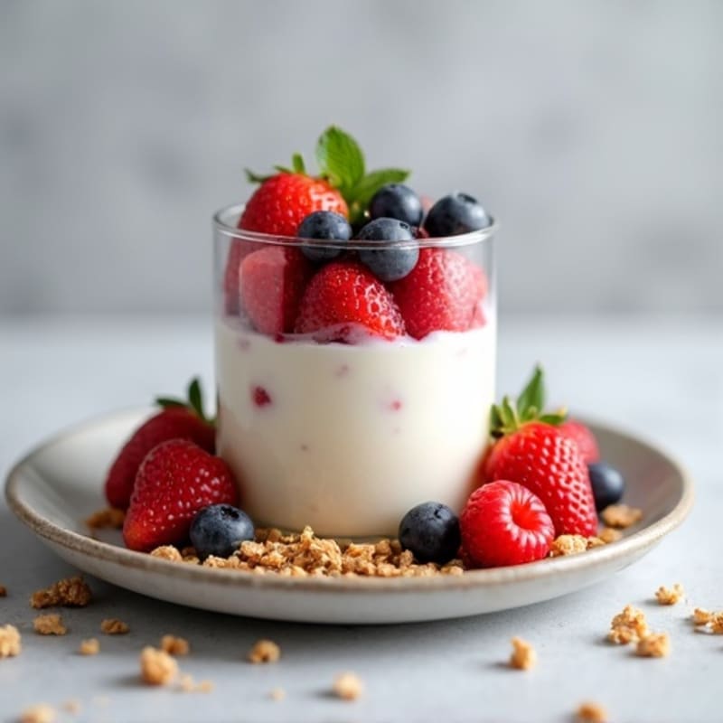 Greek Yogurt Protein Parfait with Mixed Berries