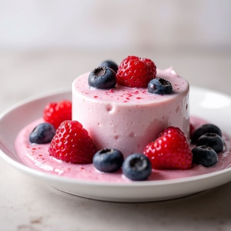 Silky Greek Yogurt Protein Mousse with Mixed Berries