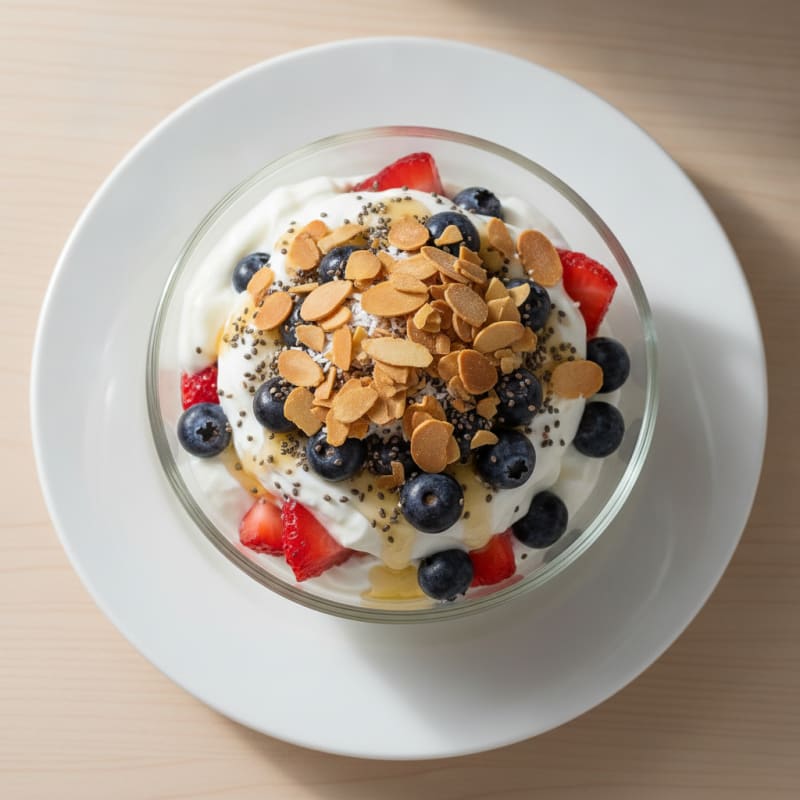 Creamy Greek Yogurt Parfait with Berries and Toasted Almonds