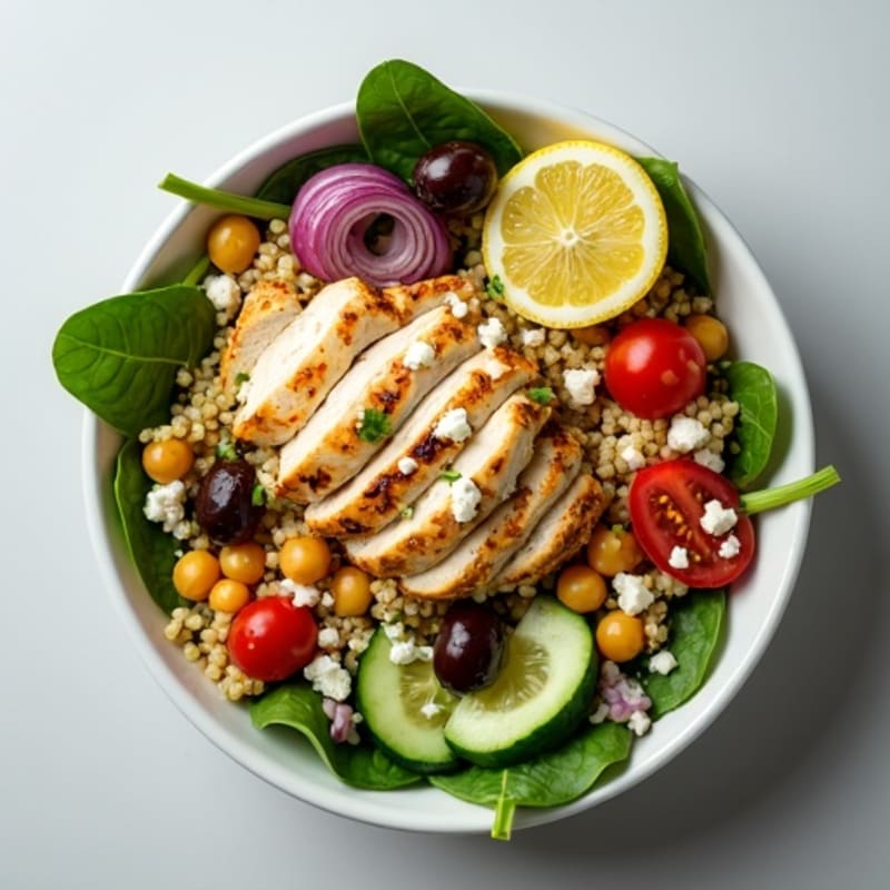 Fresh Mediterranean Quinoa Bowl with Chickpeas