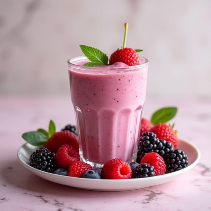 Creamy Triple Berry Protein Smoothie