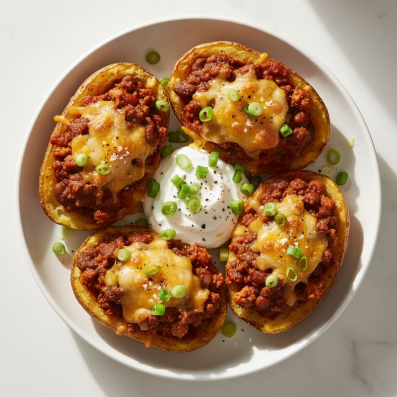 Crispy Chili Cheese Potato Skins
