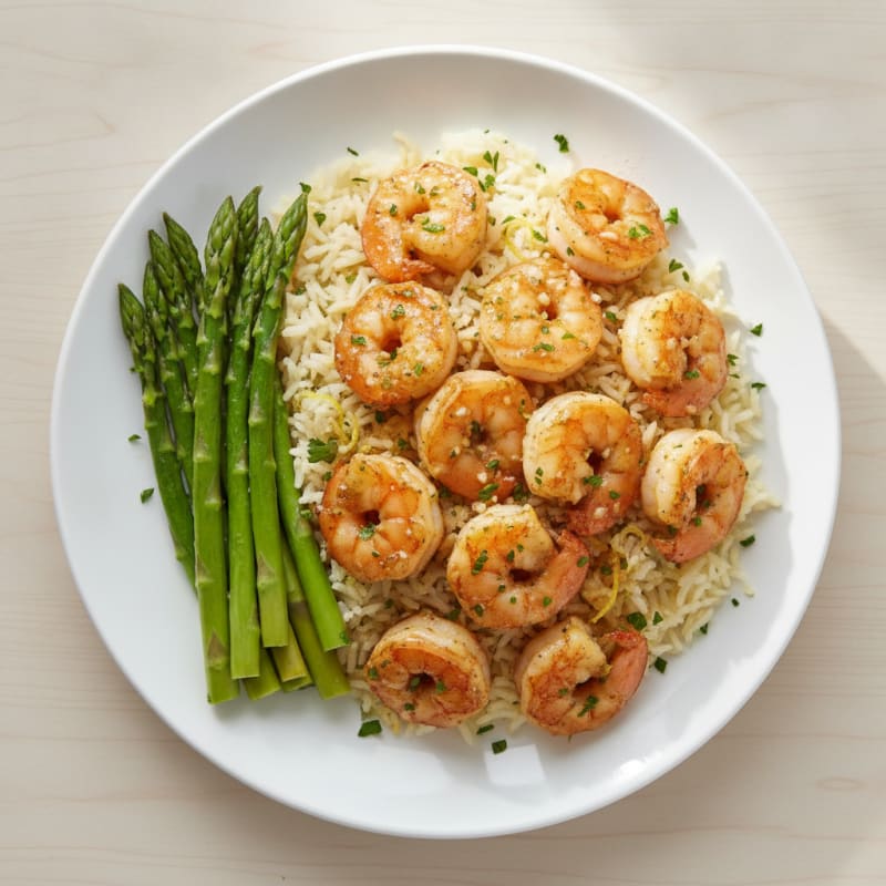 Garlic Butter Shrimp with Lemon Rice